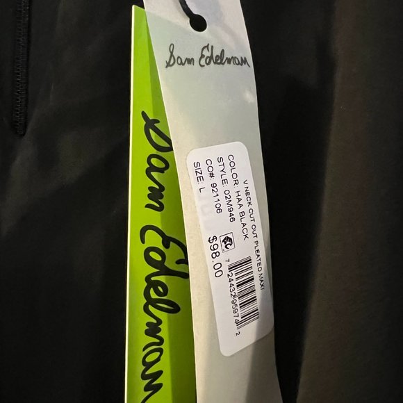 Sam Edelman Pleated Midi Dress - Black - Size L {NWT} - Picture 7 of 7